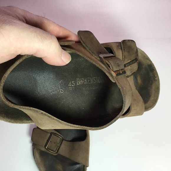 Birkenstock Milano Men\'s Black Leather Sandals US 12 Slingback Buckle Shoes main image 4